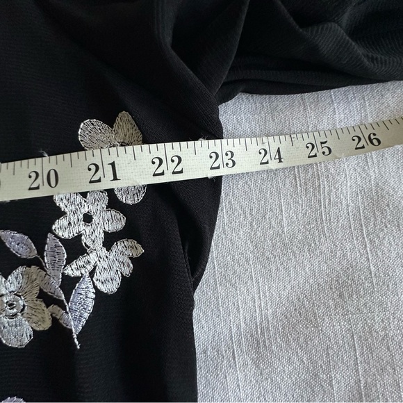 INC International Concepts Top Womens 0X Sheer Floral Embroidered Long Sleeve - Picture 7 of 11